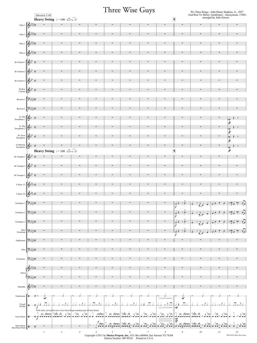 Three Wise Guys Score page 1