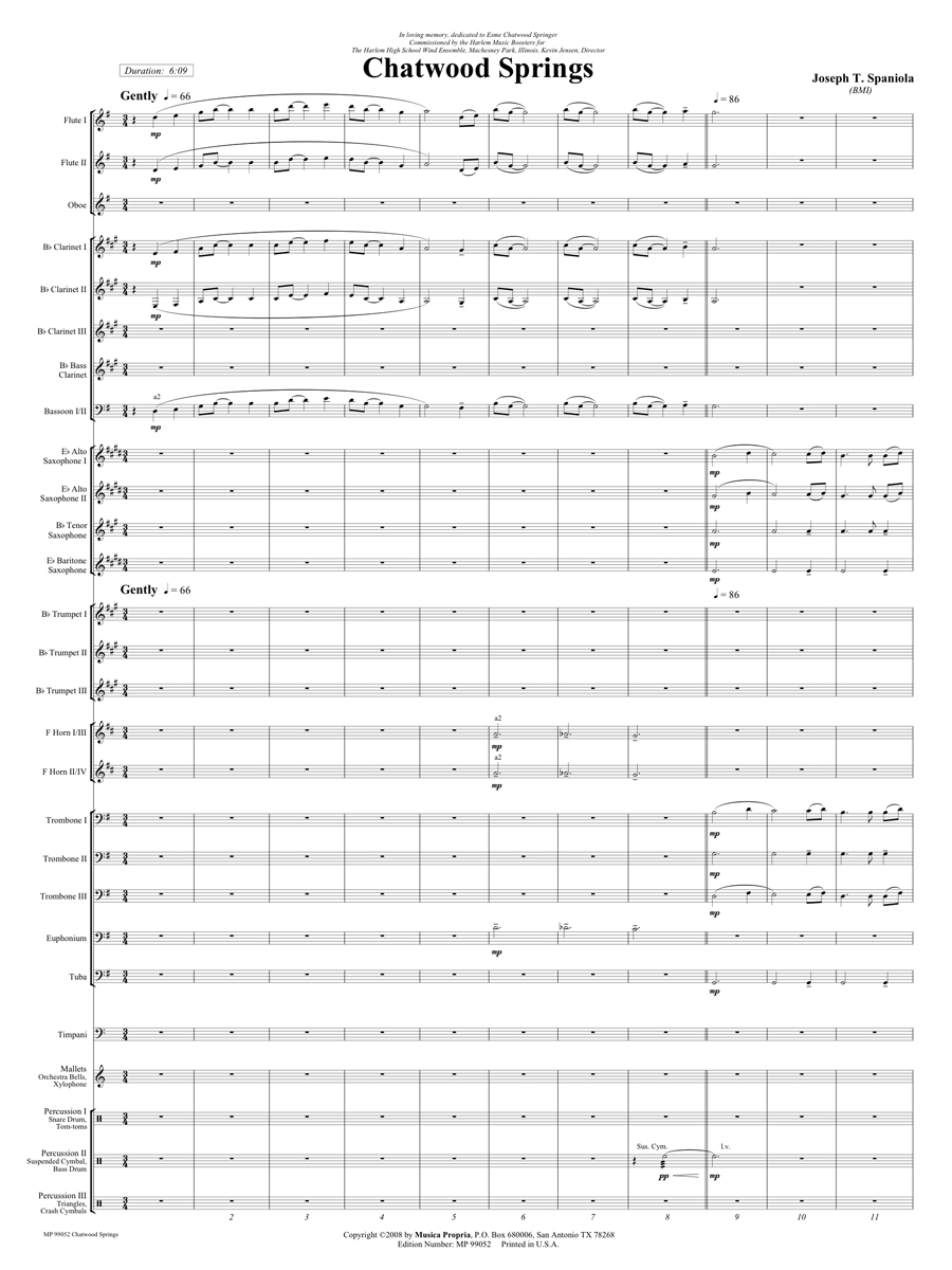 Chatwood Springs Score Page 1