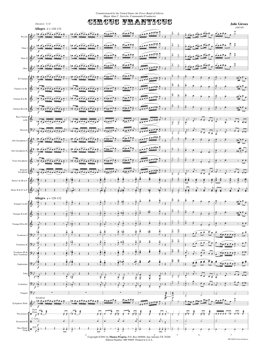 Circus Franticus Score Page 1