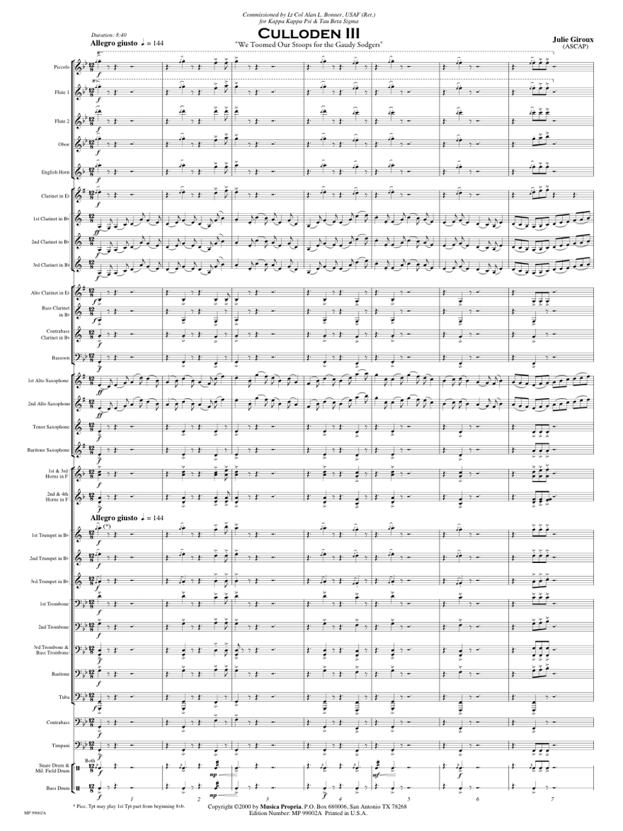 Culloden Mvt. III Score Page 1