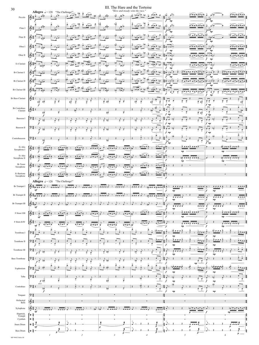 Fables Mvt. III Score Page 1