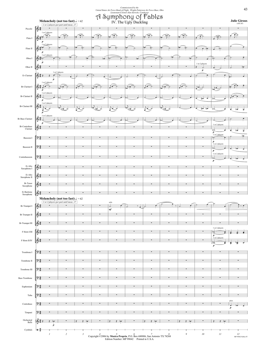 Fables Mvt. IV Score Page 1