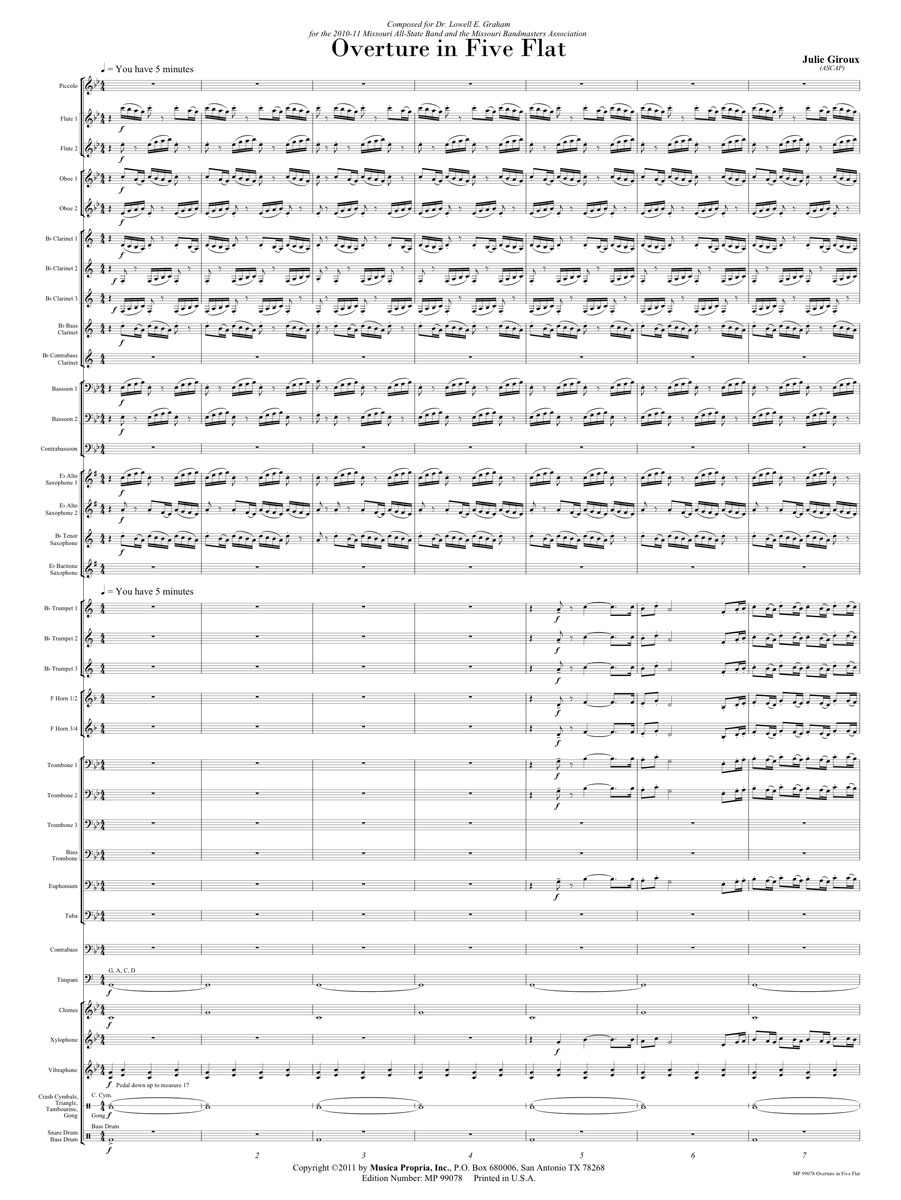 Overture in Five Flat Score Page 1