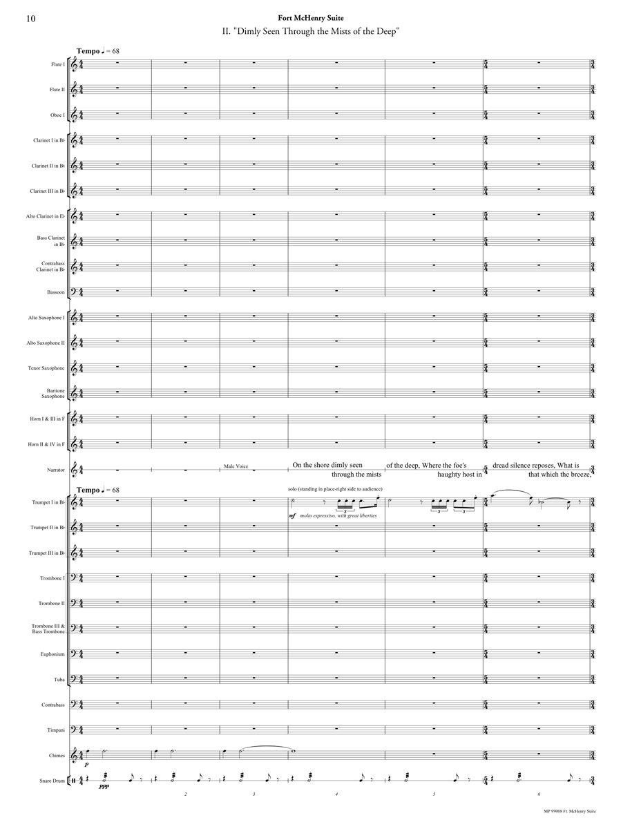 Fort McHenry Suite, Movement 2, Page 1 of score