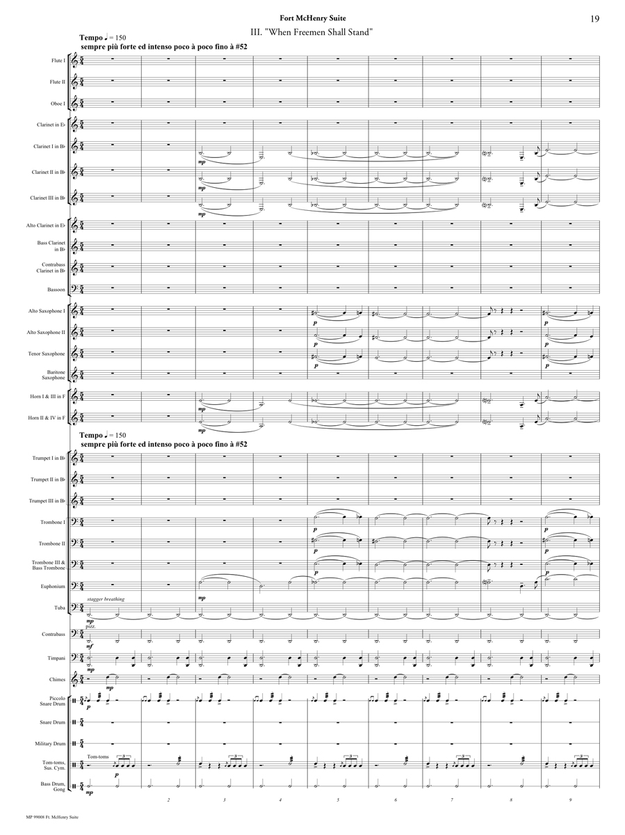 Fort McHenry Suite, Movement 3, page 1 of score.