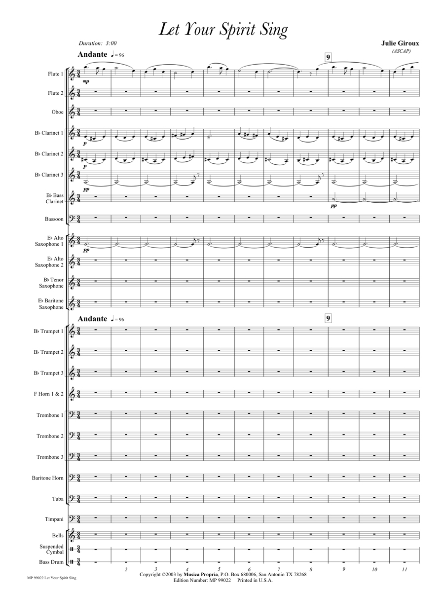 Let Your Spirit Sing Score Page 1