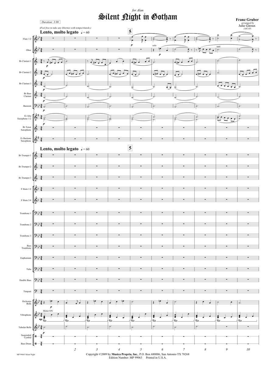 Silent Night in Gotham Score Page 1