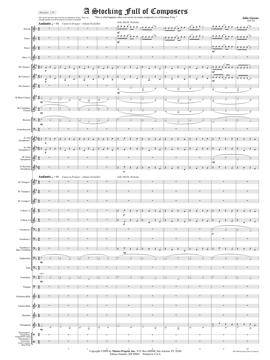 A Stocking Full of Composers Score Page 1